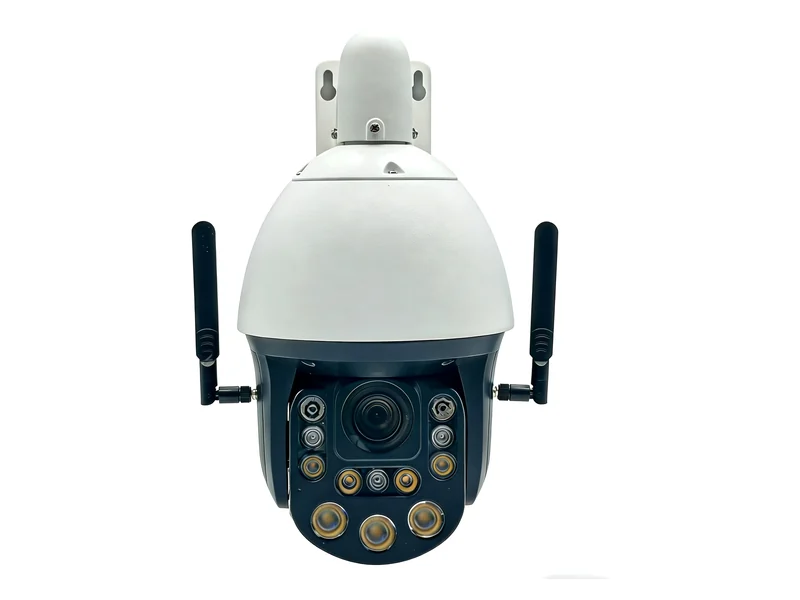 4G PTZ camera with two external antennas and IR LEDs, no recorder needed